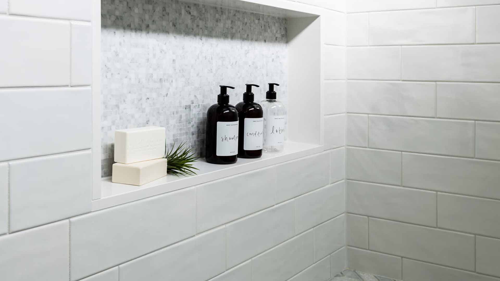 Built-in shower niches